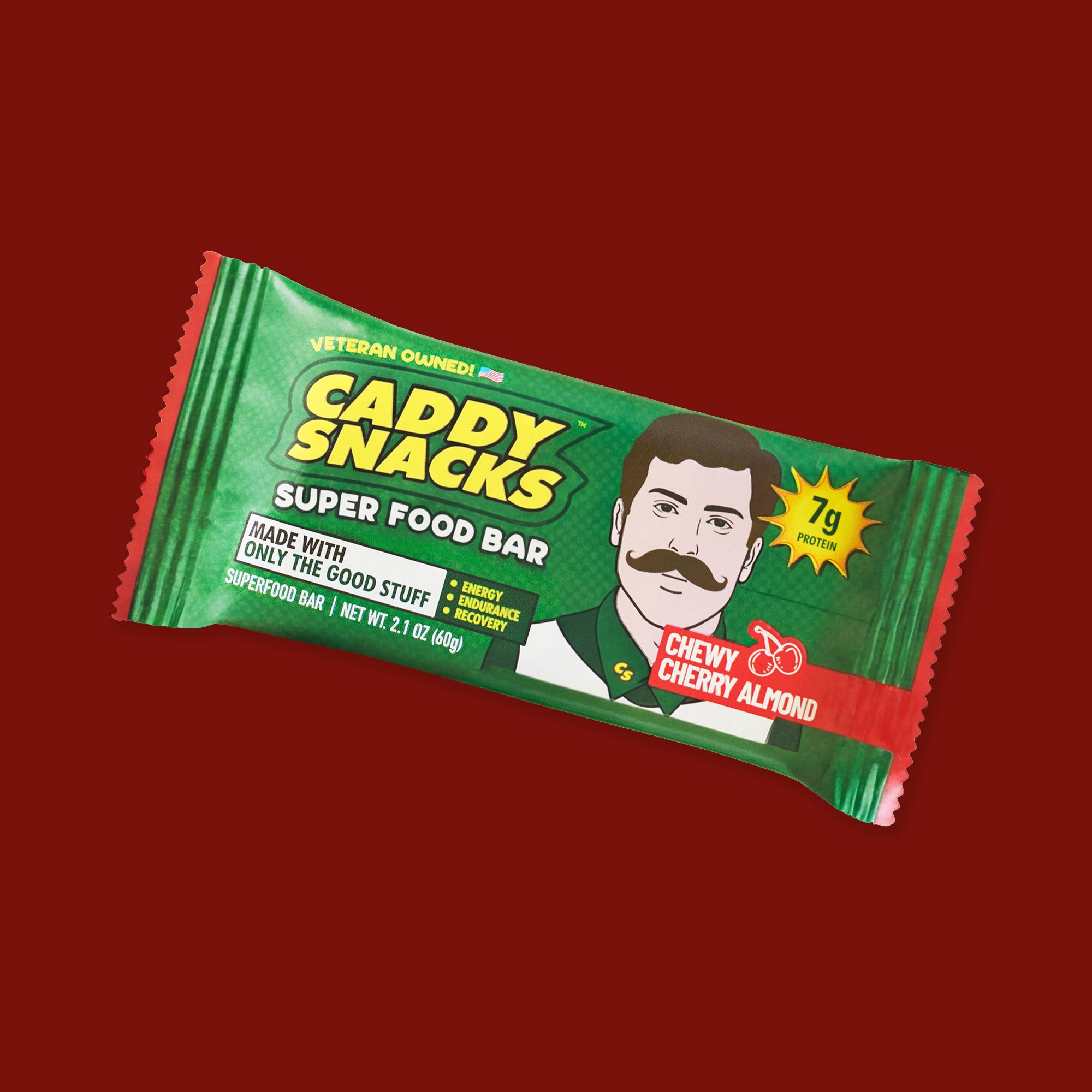 Green super food bar package lying flat
